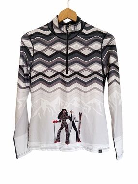 Krimson Klover Girls Gone Skiing Quarter-Zip Mock Neck Base Layer Top size XS